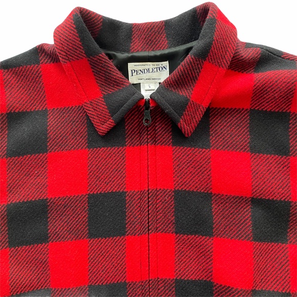 Pendleton Red Buffalo Check Wool Jacket | LARGE - Picture 4 of 12